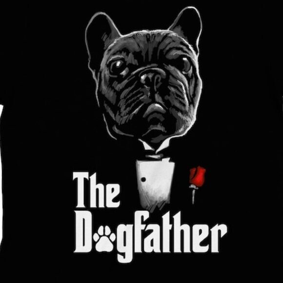 The Dogfather Bulldog Dog Dad T-Shirt, Cool Gift For Dog Dad - Picture 2 of 4